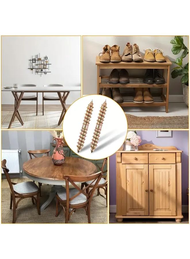 50pcs M6x41mm Zinc Plated Double Ended Screws For Woodworking Furniture DIY - Image 5