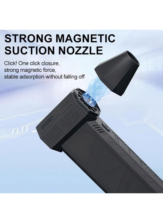 أكاليكس مروحة توربو نفاثة صغيرة 130000 دورة في الدقيقة 52 مترًا في الثانية - مروحة توربو محمولة لاسلكية قوية 3000 مللي أمبير في الساعة للتنظيف والتخييم والاستخدام في الهواء الطلق، مروحة صغيرة عالية السرعة مع تدفق هواء عنيف للتجفيف الفعال وإزالة الغبار - منفاخ محمول صغير الحجم وقابل لإعادة الشحن ومتعدد الاستخدامات - Image 3