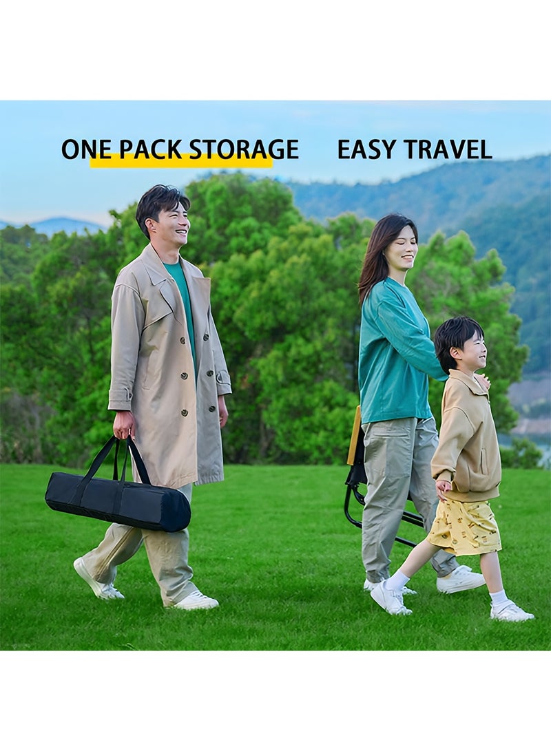 تايمي طاولة خشبية قابلة للطي مع حقيبة حمل للأستخدام الداخلي والخارجي، طاولة محمولة للحديقة والفناء والشاطئ والتخييم والكشتات والرحلات البرية، لون أسود - 38x54x60 سم - Image 4