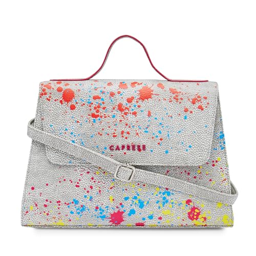 Caprese Splash Satchel Bag, Small | Stylish Printed Handbag for Women with Adjustable & Detachable Sling Strap | Magnetic Snap & Zipper Closure | Ideal for Office & Daily Use (Beige) - Image 1