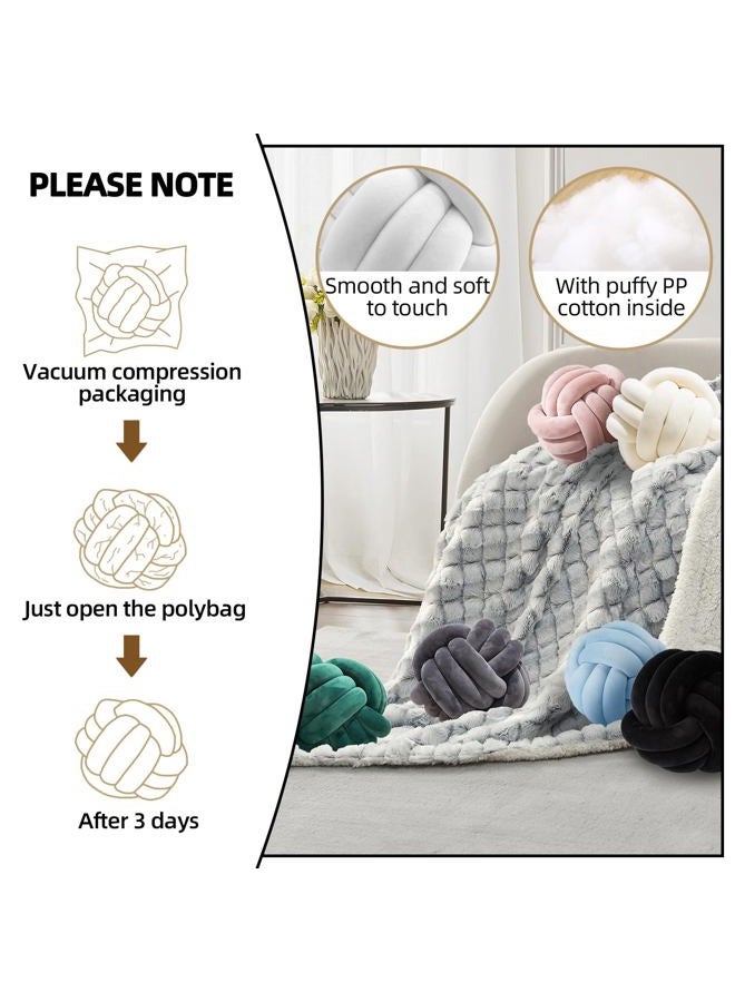 Wadser 2 Pcs Knot Pillow Ball, Caramel Knotted Pillow Plush Ball Pillows, 8.7" Decorative Throw Pillows for Sofa Couch Aesthetic Home Decor - Image 2