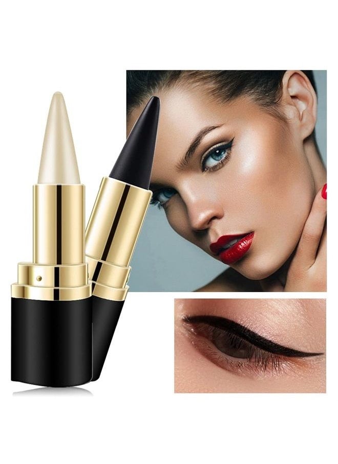 Aaiffey - 2 Colors Gel Eyeliner Set,Quick-Dry Cream Eyeliner Waterproof and Smudge Proof Eye-liner Pencil Long-Lasting Matte Black Eyeliner Stick for Women Girls (01 Silver+03 Brown) - Image 1
