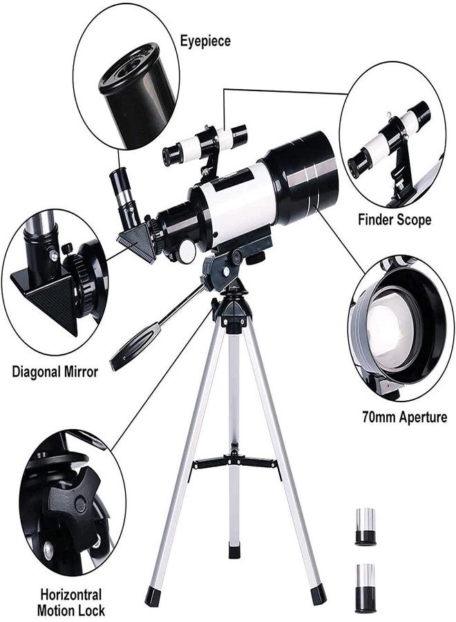 Ostin Telescope, Telescopes for Adults, 70mm Aperture 400mm AZ Travel Telescope, for Astronomy Beginners - with Tripod, Carry Bag, Phone Adapter - Image 4