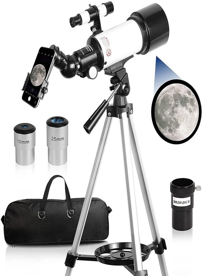 Ostin Telescope, Telescopes for Adults, 70mm Aperture 400mm AZ Travel Telescope, for Astronomy Beginners - with Tripod, Carry Bag, Phone Adapter - Image 1