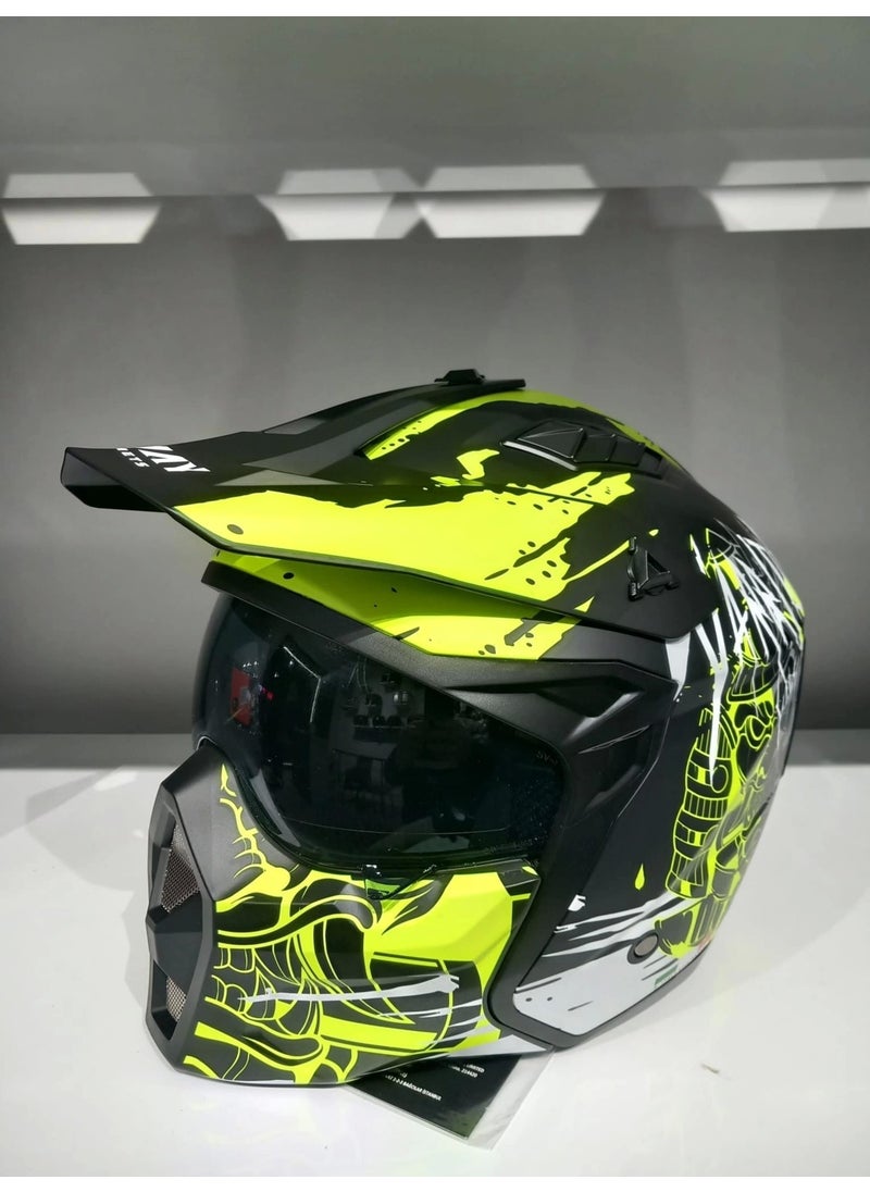 sway Helmet X1-X Seoul Black/yellow Chin Protrusion  - Image 2