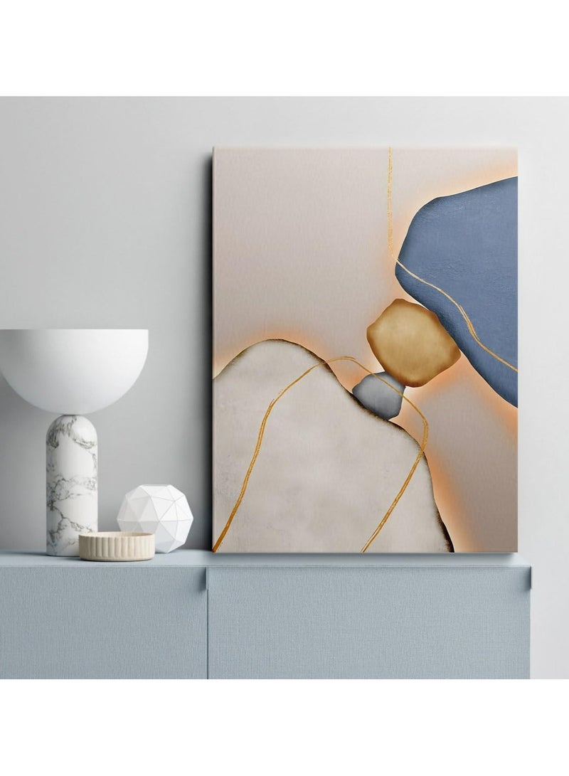 RATSAW Set Of 3 Framed Canvas Wall Arts Stretched Over Wooden Frame Paintings 30x40 cm Pictures Canvas Wall Art for Living Room Bedroom Bathroom Blue and White Paintings Modern Framed Canvas Art Prints Ready to Hang Inspirational Home Decorations - Image 2