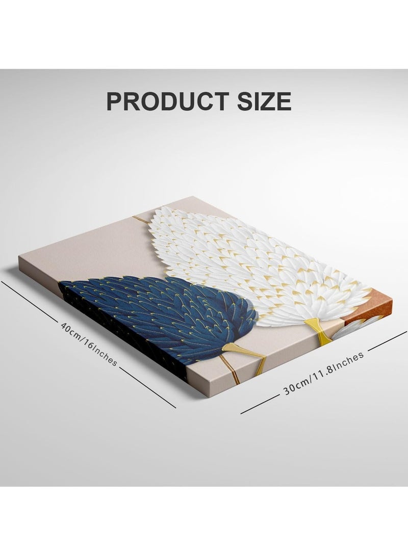 RATSAW Set Of 3 Framed Canvas Wall Arts Stretched Over Wooden Frame Paintings 30x40 cm Pictures Canvas Wall Art for Living Room Bedroom Bathroom Blue and White Paintings Modern Framed Canvas Art Prints Ready to Hang Inspirational Home Decorations - Image 3