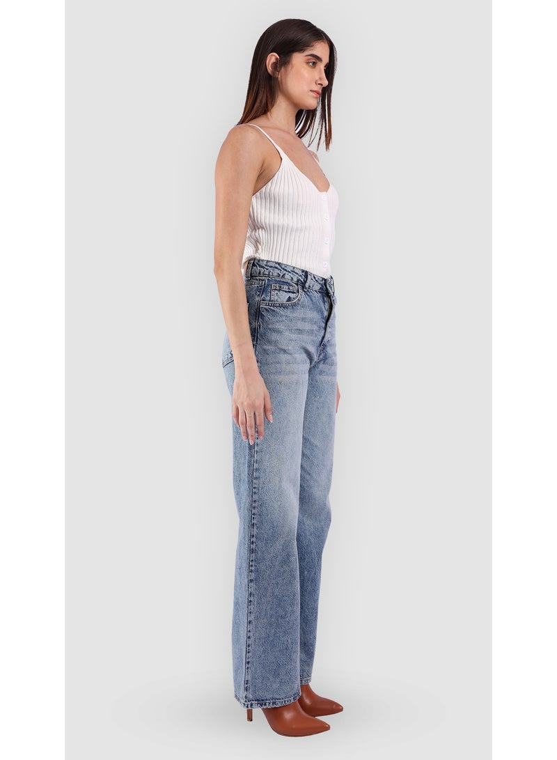 KYVELi High-Waist Straight Leg Denim Jeans for Women - Image 3