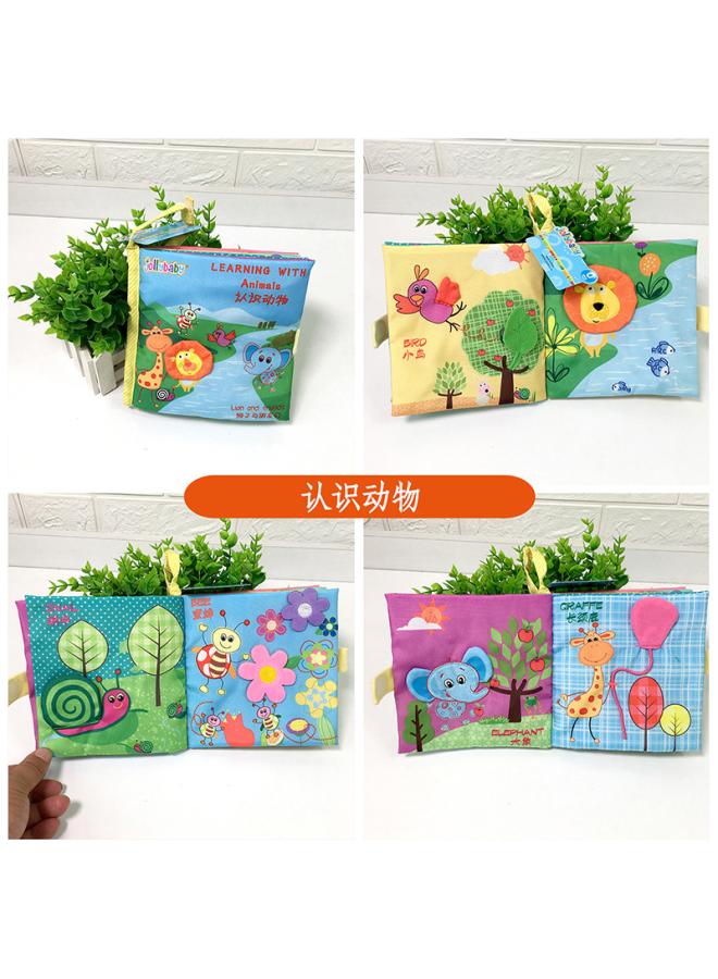 Children's Tail Cloth Book Educational Toy Book Tear Not Rid Baby Cloth Book Ring Paper Enlightenment Book Early Education Toys