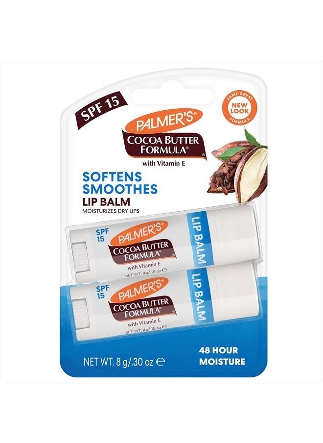 PALMER'S - Cocoa Butter Formula Original Ultra Moisturizing Lip Balm SPF 15, 2 Count - Image 1