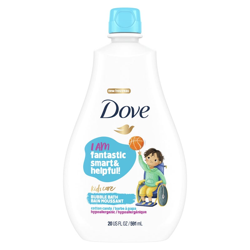 Dove Kids Care Bubble Bath for Kids Cotton Candy Hypoallergenic Formula 20 oz - Image 1