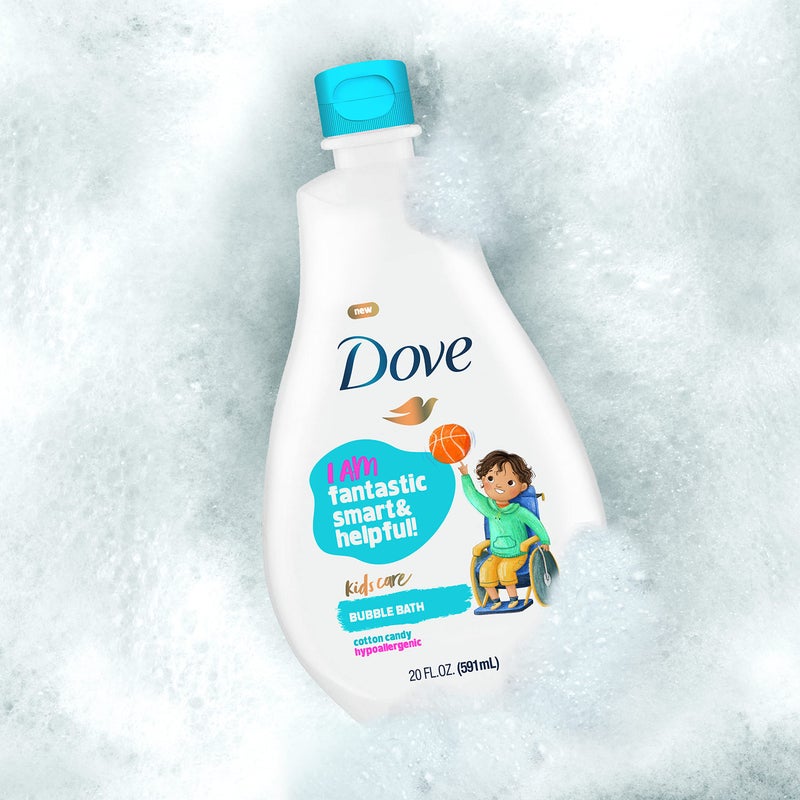 Dove Kids Care Bubble Bath for Kids Cotton Candy Hypoallergenic Formula 20 oz - Image 3