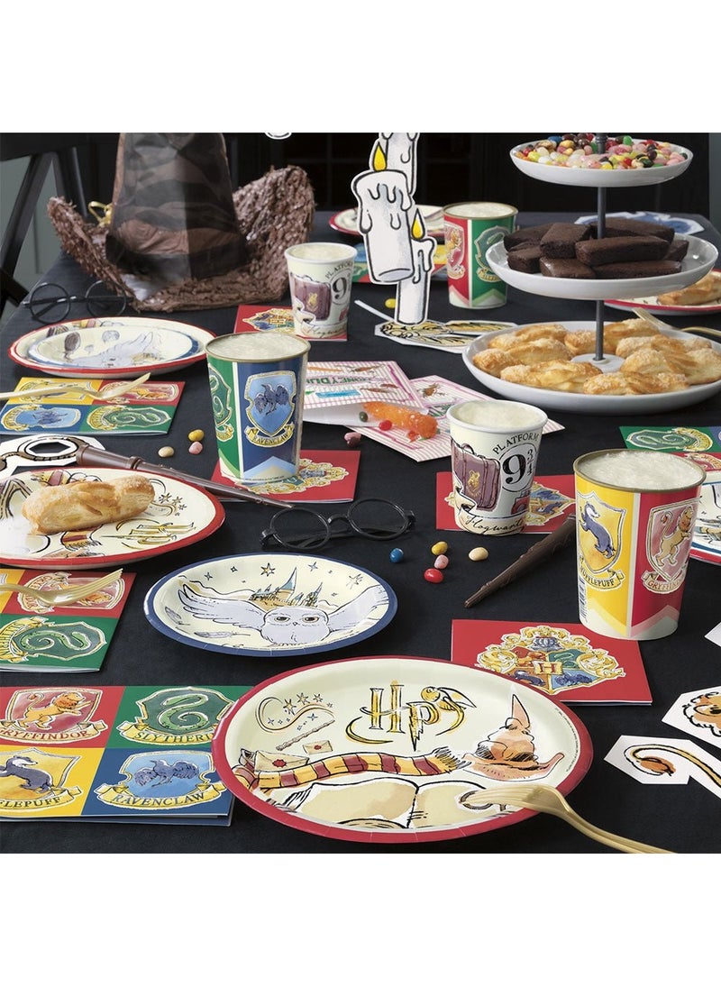 Unique Harry Potter Disposable Paper Plates Yellow Red 22cm 8-Pack - Image 2