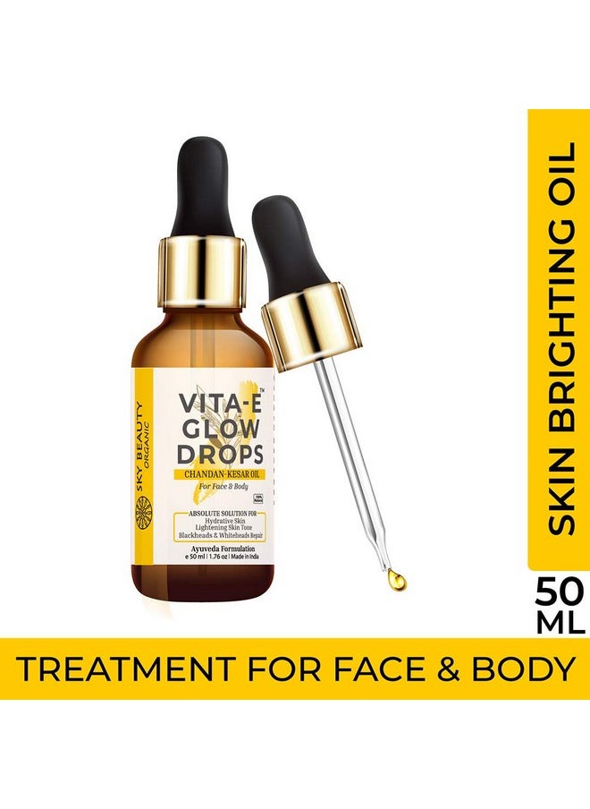 SKY BEAUTY ORGANIC - Vitae Glow Skin Lightening Oil With Kesar Chandan For Lightening Dark Spots Acne Marks Pigmentation All Skin Types 50Ml - Image 1