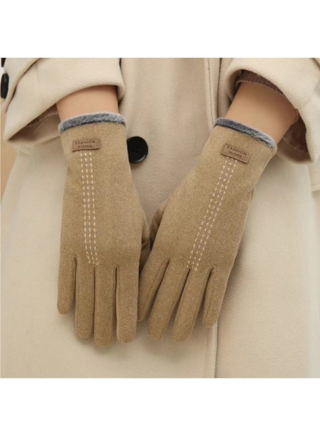 FASHION Women's Winter Thermal Gloves Plus Fleece Thermal Cycling Gloves - Image 1