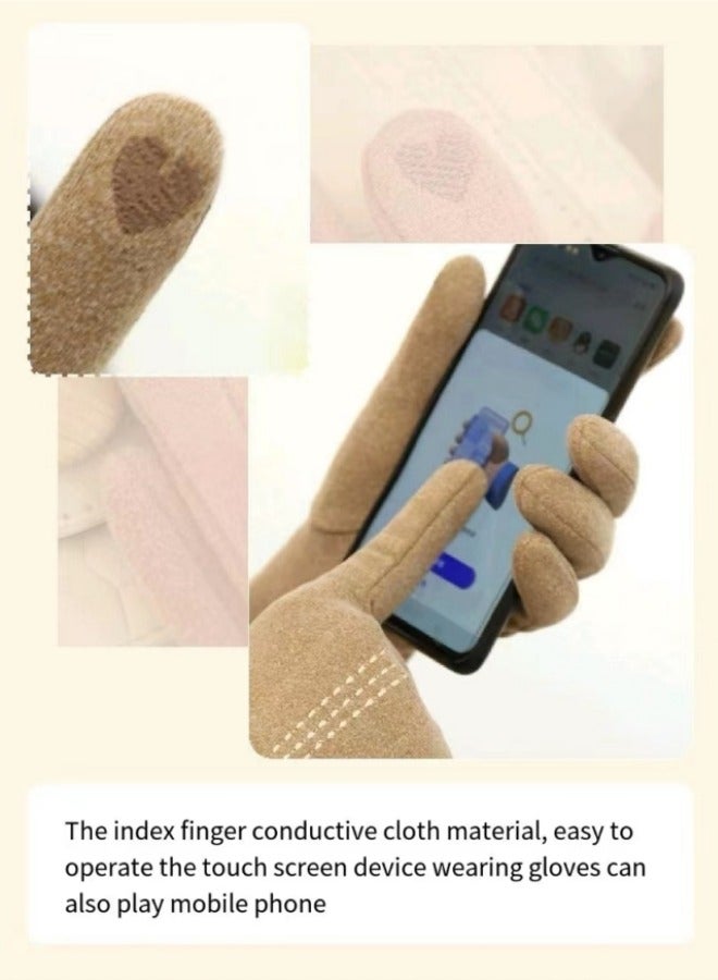 FASHION Women's Winter Thermal Gloves Plus Fleece Thermal Cycling Gloves - Image 3