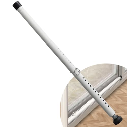 DIIG Sliding Door Security Bar, 17.7-50.5inch Heavy Duty Adjustable Sliding Patio Door Lock Bar with Rubber Tips,Diameter 1inch Window Security Bar for Home Apartment Travel Children Women (White) - Image 1
