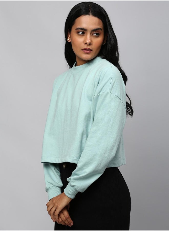 Hubberholme Sage Green Sweatshirt For Women  - Image 2