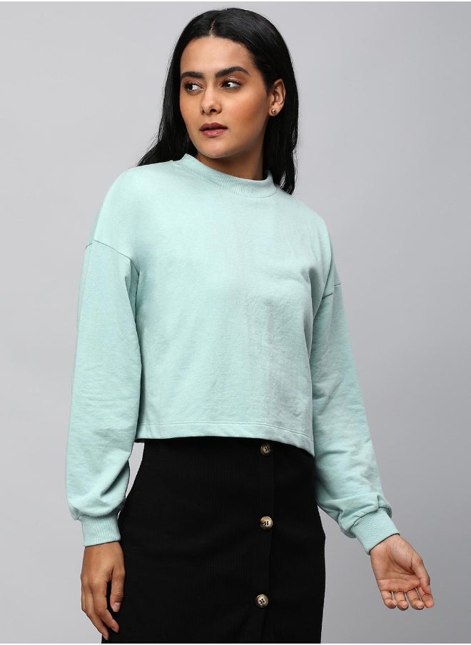 Hubberholme Sage Green Sweatshirt For Women  - Image 4