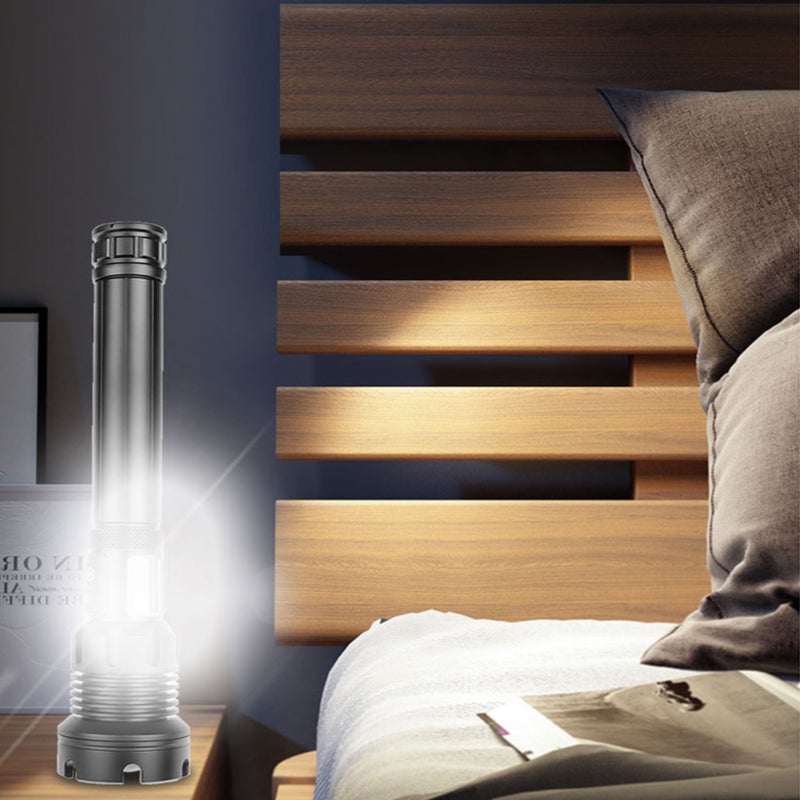 مصباح يدوي قابل لإعادة الشحن بإضاءة LED XHP70، مصابيح يدوية تكتيكية عالية القدرة توصل عبر USB، مصباح يدوي قابل للتصغير المائي مقاوم لـ20000 لومن و7 أوضاع للتسلق والتخييم والصيد والصيد بالقطع - Image 5