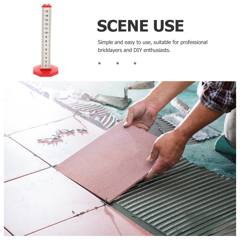 4 Sided Tile Leveling Tool with Contour Ruler and Bubble Level for Floor Ceiling Installation - Image 4