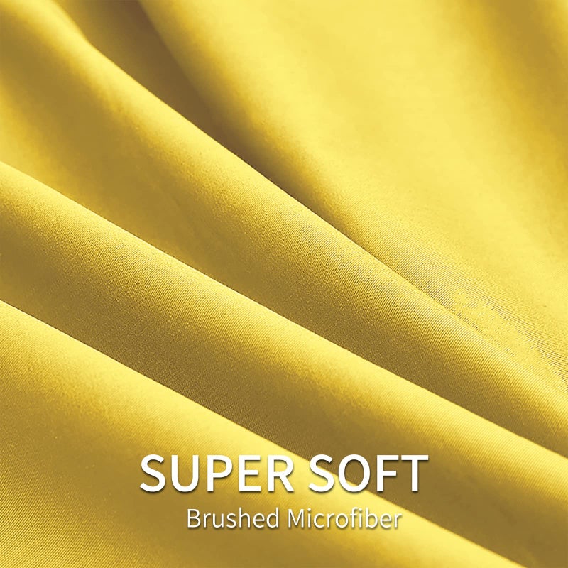 EaseHome مجموعة السرير الأصفر الأصفر الحجم الكامل - جيب عميق إلى 18 بوصة مرتبة 4 قطعة - صفائح الفراش المتميزة ومساحات مجموعة - ناعم إضافي - Image 3