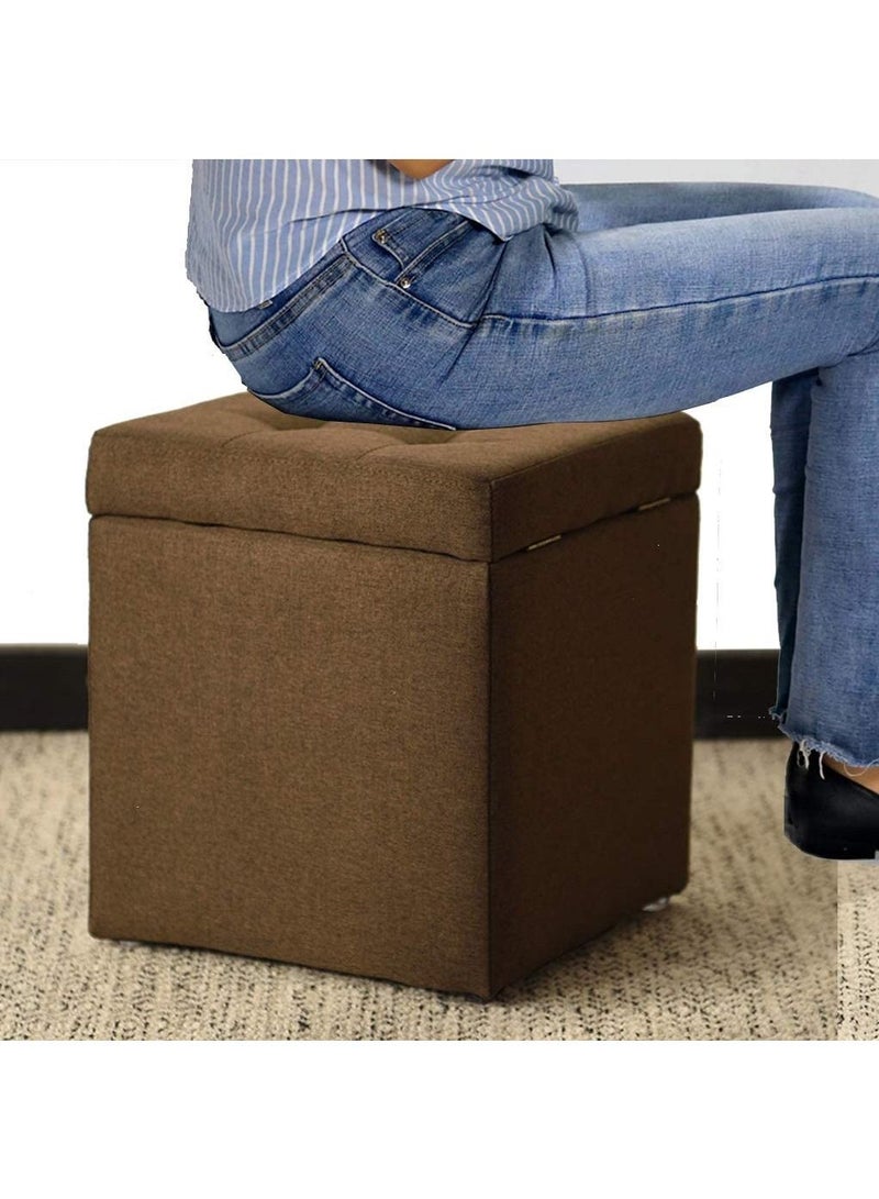 LINGWEI Ottoman Storage Stool Storage Cube Foot Rest Stool Shoe Change Chair with Storage Organizer Padded Seat Small Coffee Table Storage Ottoman Cube For Home Living room Bedroom - Image 2