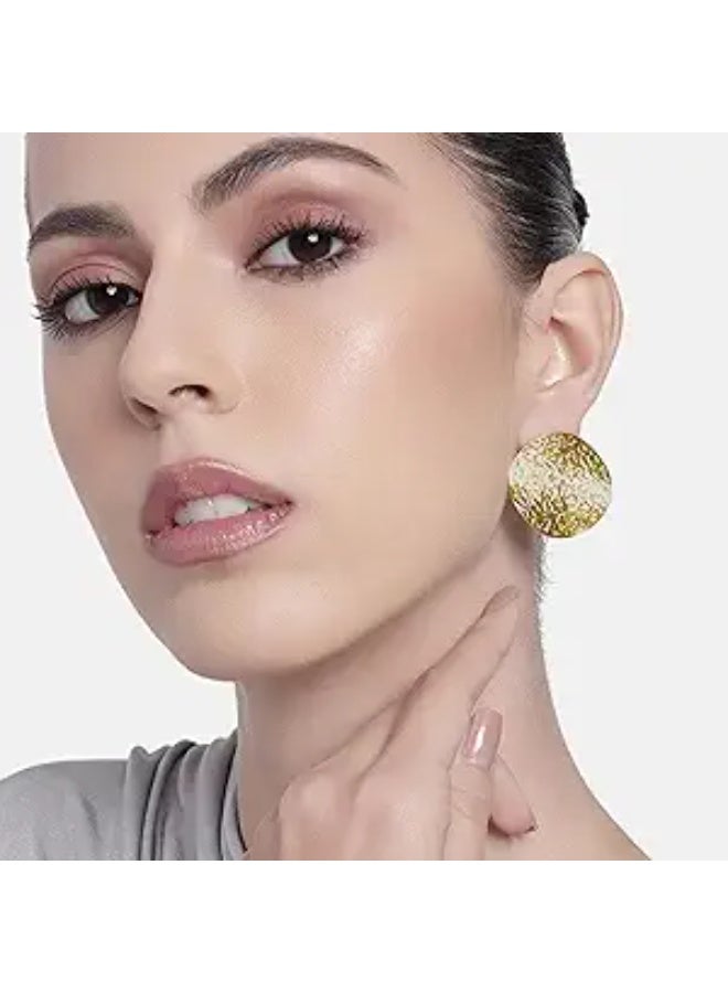 لاكجيريا أقراط دائرية كبيرة مطلية بالذهب عيار 18 قيراطًا، أقراط دائرية كبيرة سميكة مضادة للحساسية للنساء  - Image 5
