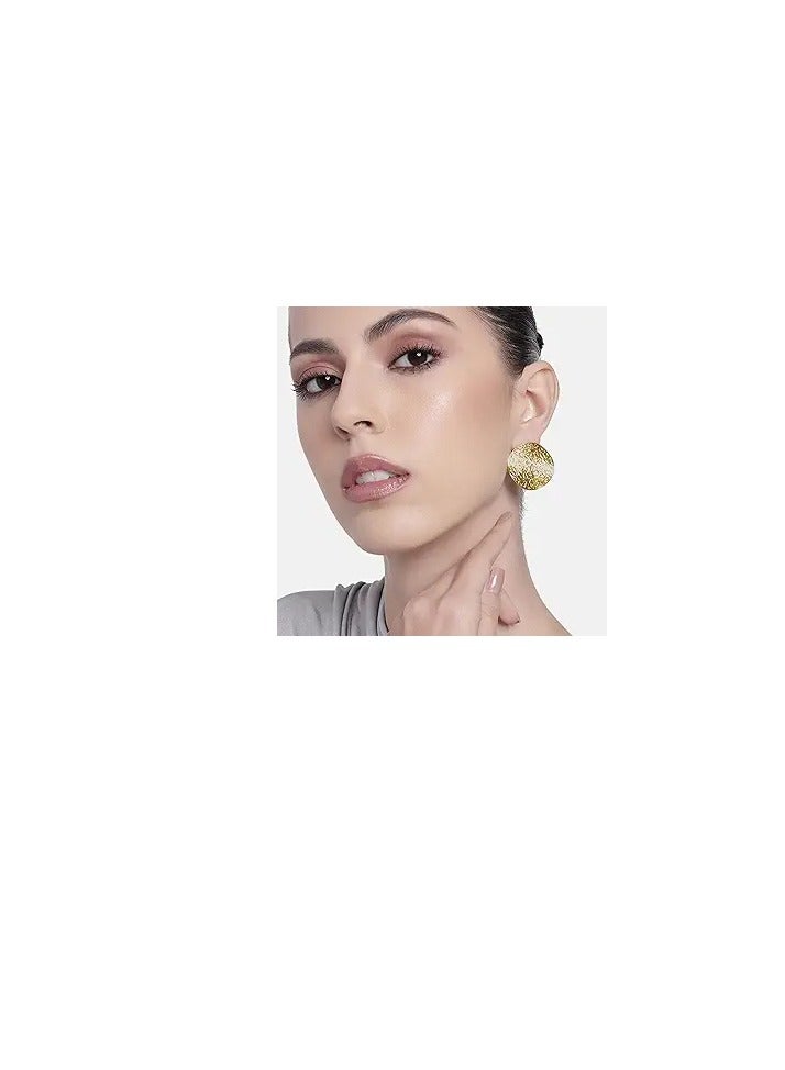 لاكجيريا أقراط دائرية كبيرة مطلية بالذهب عيار 18 قيراطًا، أقراط دائرية كبيرة سميكة مضادة للحساسية للنساء  - Image 1
