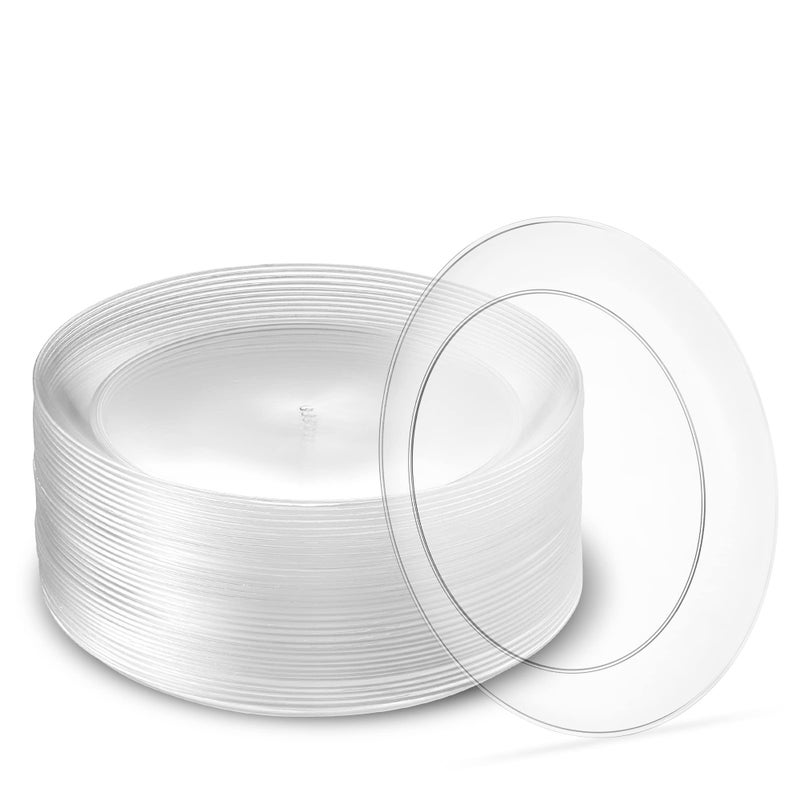 PLASTICPRO 6 80 Pack 6 inch Premium Heavy Weight Crystal Clear Classy Disposable hard Plastic Dessert plates
