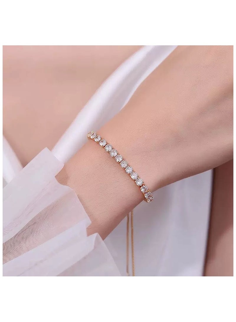 Sparkling Tennis Bracelet Set for Women/Girls,2-Piece Gift Box For Birthday Valentine's Day Anniversary - Image 2
