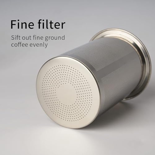 watchget Coffee Sifter, 500um Fine Mesh, Stainless Steel Ground Coffee Receiver, Precision Sieve Tool, Non-slip Base, Black - Image 4