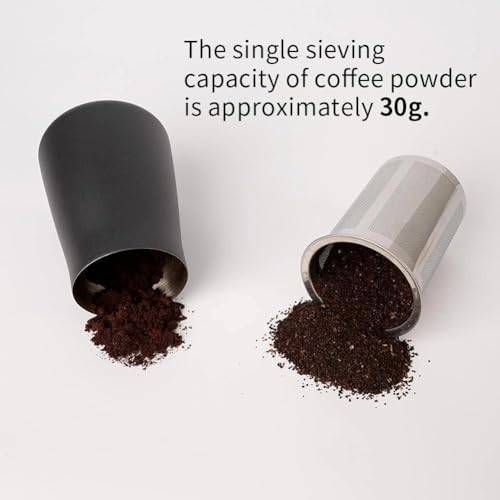 watchget Coffee Sifter, 500um Fine Mesh, Stainless Steel Ground Coffee Receiver, Precision Sieve Tool, Non-slip Base, Black - Image 3