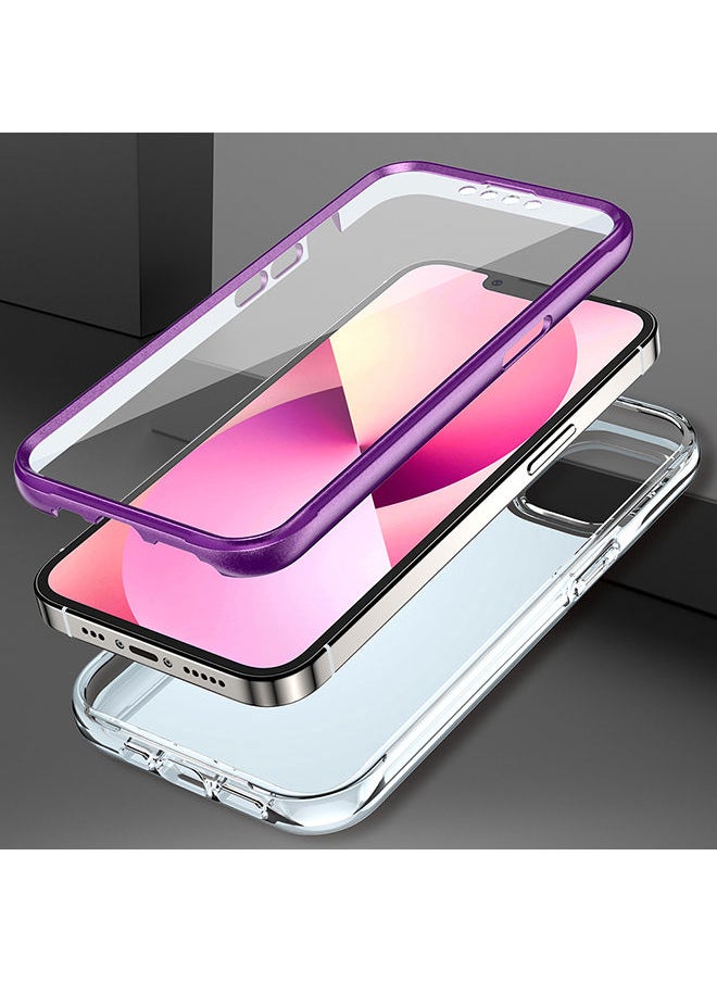 O Ozone Marble Gloss Series Cover for iPhone 13 Pro Case Full-Body Shockproof - Purple  - Image 3
