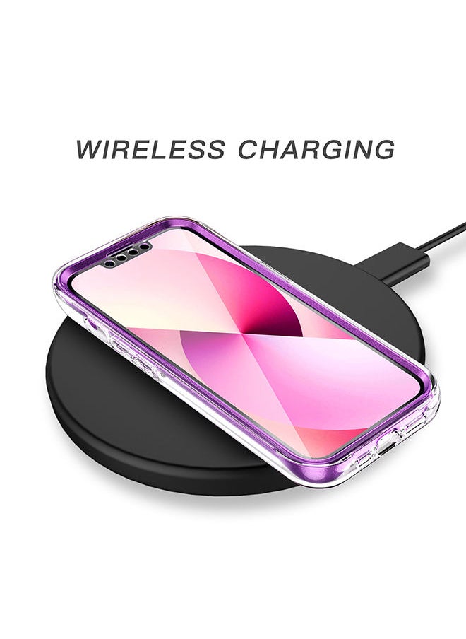 O Ozone Marble Gloss Series Cover for iPhone 13 Pro Case Full-Body Shockproof - Purple  - Image 5
