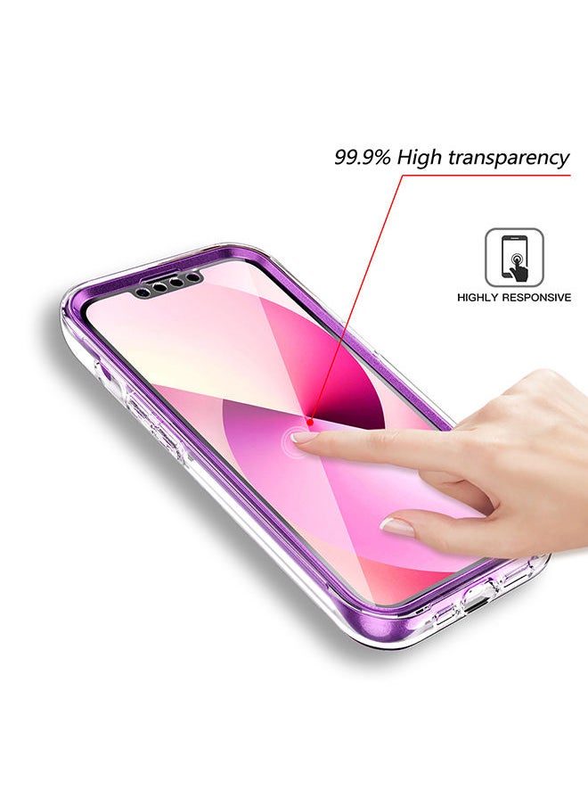 O Ozone Marble Gloss Series Cover for iPhone 13 Pro Case Full-Body Shockproof - Purple  - Image 4