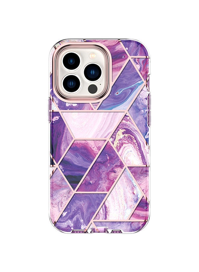 O Ozone Marble Gloss Series Cover for iPhone 13 Pro Case Full-Body Shockproof - Purple  - Image 2