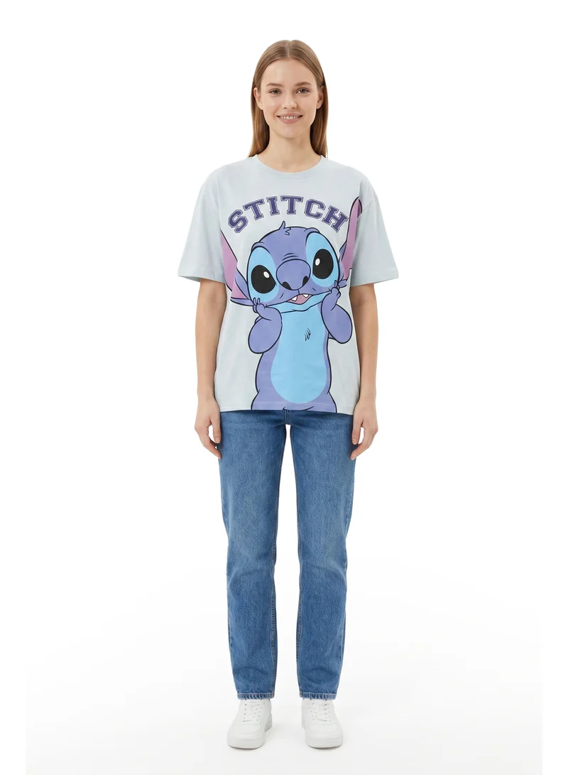 Disney  Disney Stitch Women’s Oversized Drop Shoulder Graphic T-Shirt – Casual Relaxed Fit Tee for Women | Best Price UAE
