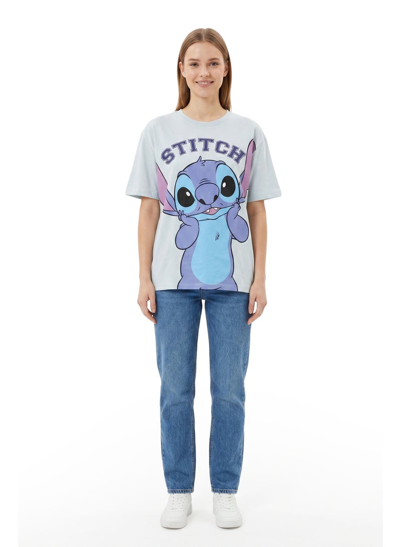 Disney Stitch Women’s Oversized Drop Shoulder Graphic T-Shirt – Casual Relaxed Fit Tee - Image 4