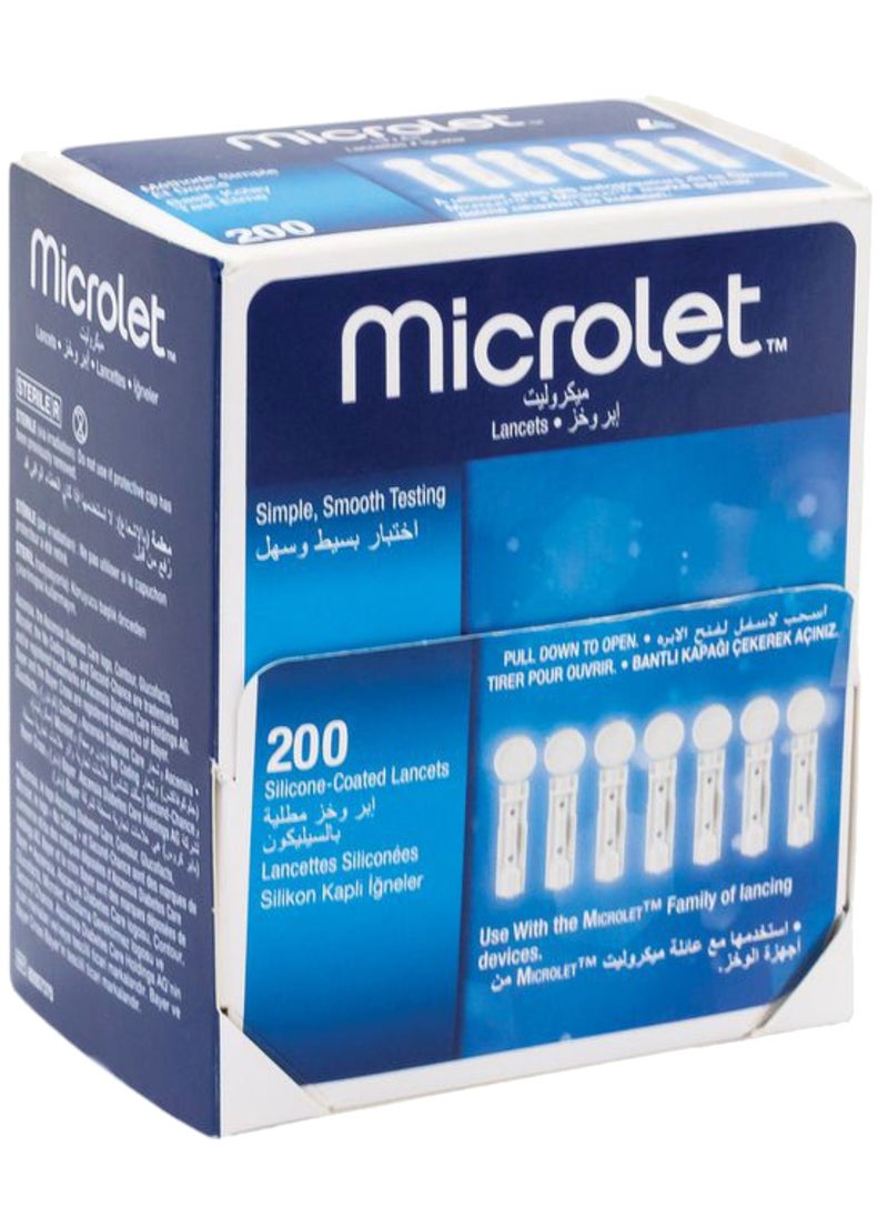 Ascensia Microlet Silicone-Coated Lancets 200s 