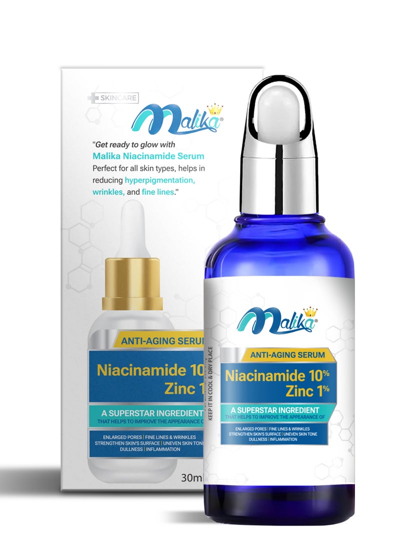 Malika Niacinamide 10% + Zinc 1%  Serum 30ml - Image 1