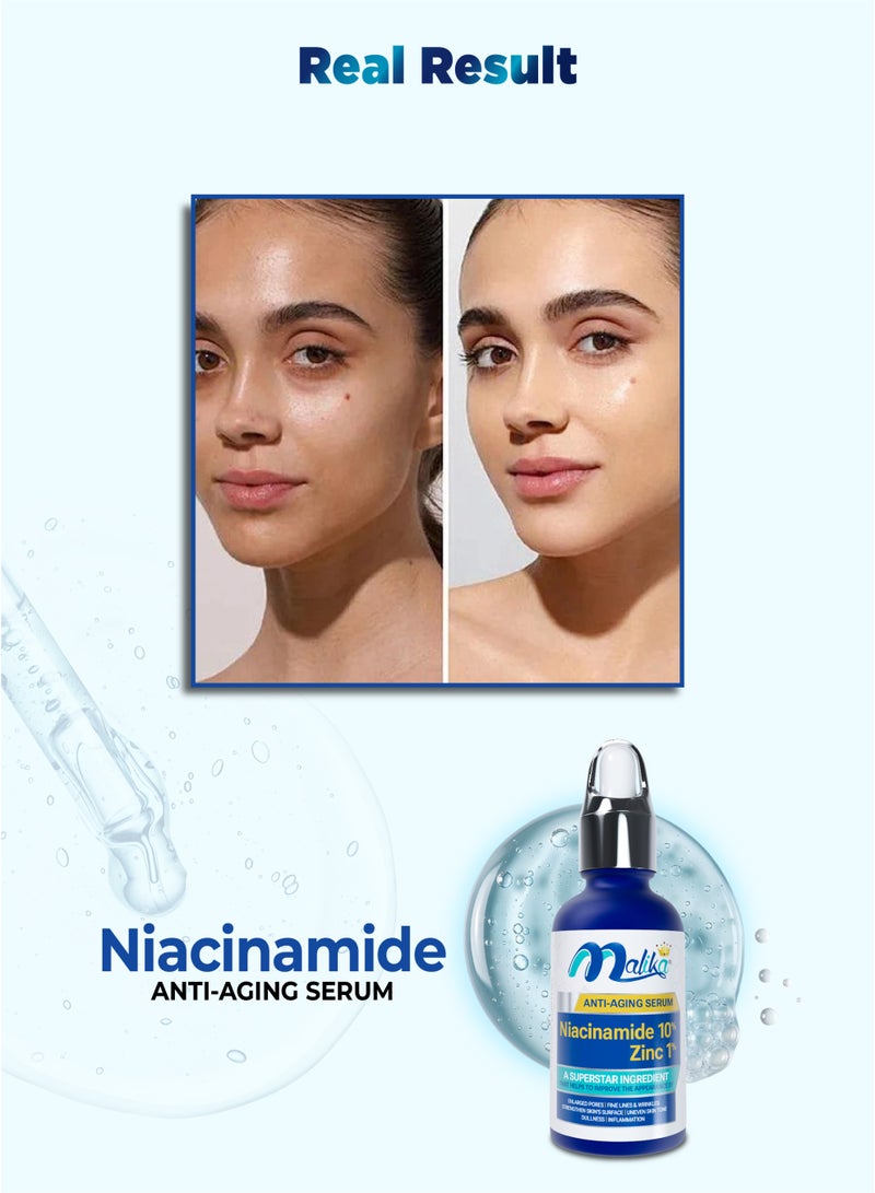 Malika Niacinamide 10% + Zinc 1% Serum 30ml | Vitamin B3 Niacinamide | Niacinamide Serum for Face | Pore & Glow - Image 5