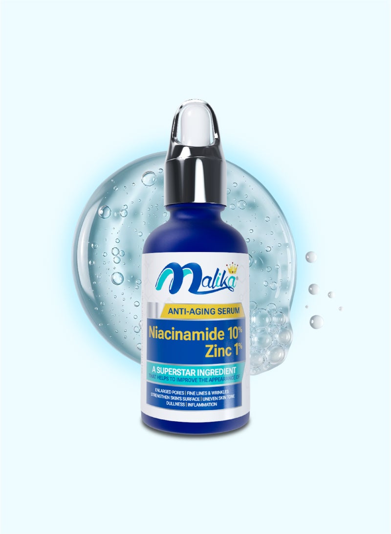 Malika Niacinamide 10% + Zinc 1% Serum 30ml | Vitamin B3 Niacinamide | Niacinamide Serum for Face | Pore & Glow - Image 1