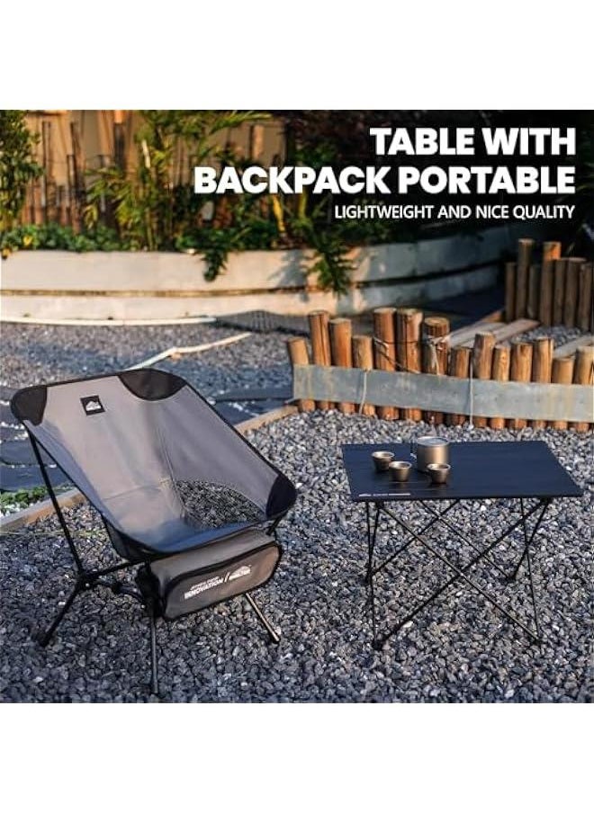 Camping Side Table,Folding Portable Camping Table, Foldable Camping Tables with Carry Bag, Portable Aluminum Table for Hiking,Picnic,BBQ,Travel, Beach Table(Medium)