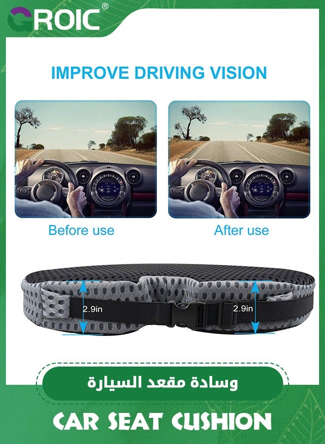 GROIC Car Seat Cushions,Memory Foam Pillow,Car Coccyx Seat Cushion Pad for Sciatica Tailbone Pain Relief, Wedge Booster Seat Cushion,Car Cushions for Hip Pain Relief,Sciatica Pain Relief Pillow - Image 2