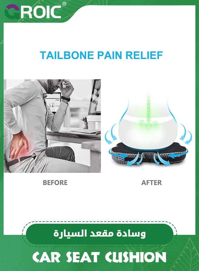 GROIC Car Seat Cushions,Memory Foam Pillow,Car Coccyx Seat Cushion Pad for Sciatica Tailbone Pain Relief, Wedge Booster Seat Cushion,Car Cushions for Hip Pain Relief,Sciatica Pain Relief Pillow - Image 4