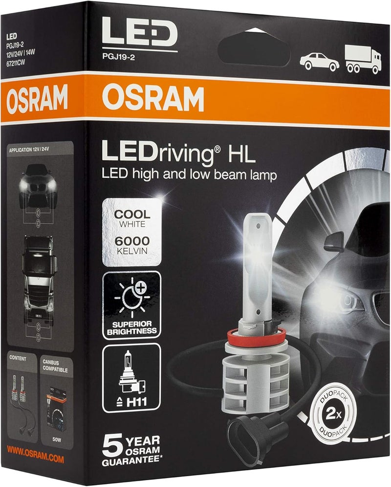 أوسرام Ledriving H11 مصابيح سيارات ليد - أبيض بارد، 6000 كلفن - Image 3