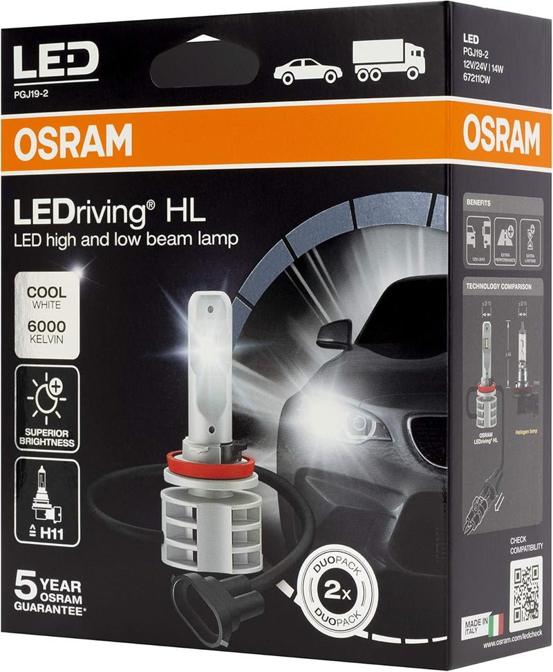 أوسرام Ledriving H11 مصابيح سيارات ليد - أبيض بارد، 6000 كلفن - Image 4