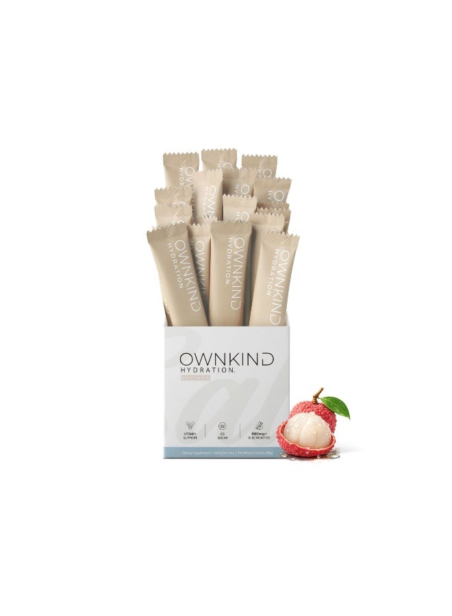 OWNKIND Electrolytes Powder Sachets - Lychee | Zero Sugar, All 6 Electrolytes, Hydration Multiplier w/Essential Minerals, Vitamins, Immune & Metabolic Functions. Vegan, Sugar Free & Gluten Free - Image 1