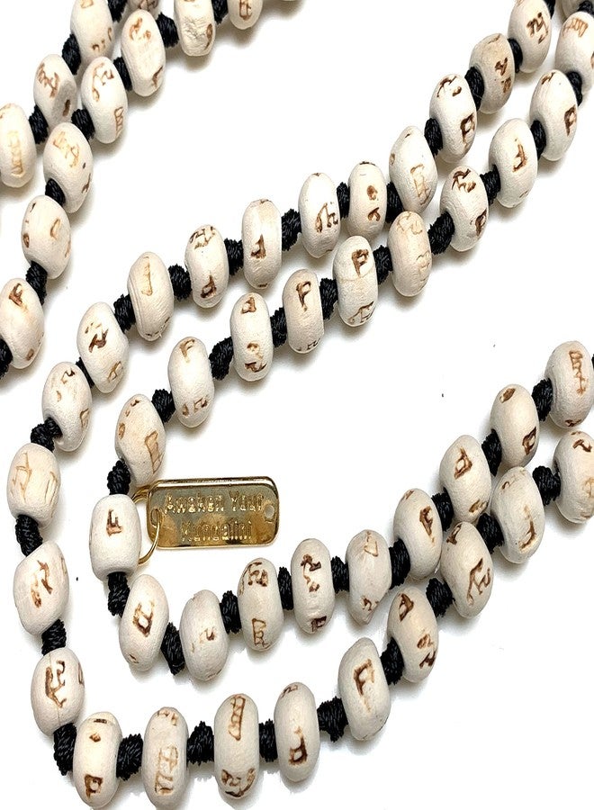 AWAKEN YOUR KUNDALINI Tulsi Mala Necklace - 5 Mukhi Rudraksha, Hand-knotted 108 Beads - Image 3